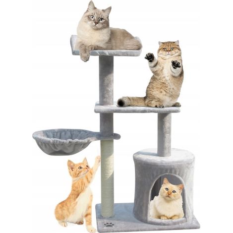 Kratzbaum für Katzen, Kätzchen, Bett, Sisalstamm, Haus, Hängematte, Turm 88 cm