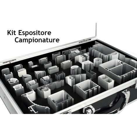 Kit Espositore Campioni Profilati Alluminino e Diffusore Con Valigetta Totale 35 Modelli (1/3)