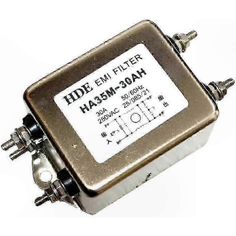 Filtre antiparasite EMI RFI 250V 30A réduction d'interférences secteur solution HA35M-30AH compatible (1/5)