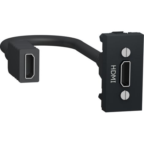prise hdmi - 1 module - anthracite - schneider unica nu343054 (1/4)