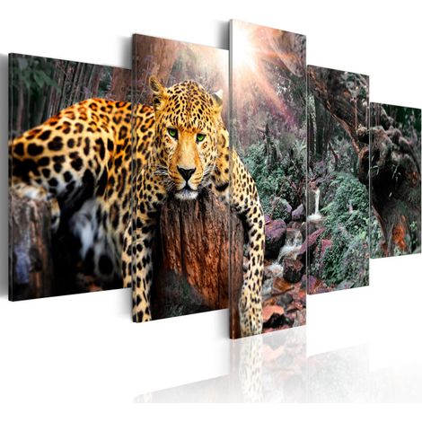 Tableau Imprimé "Leopard Relaxation" 50 x 100 cm (1/2)