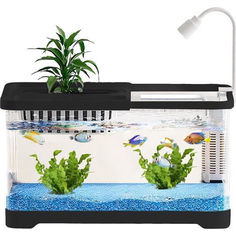 Landscaped Aquarium Kit, Ultra-Clear Glass, Hydroponic Baskets, For Betta, Guppies, Shrimp, Office, Home