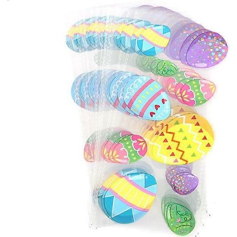 50 Osterhasen-Eier-Süßigkeitentüten, durchsichtige Zellophanbeutel, 10 cm große Behälter, Partytüten, Geschenkverpackung
