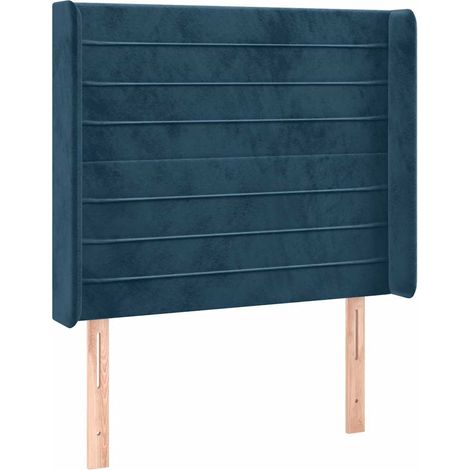 Testiera Testata del letto ad Orecchio Blu Scuro 93x16x118/128 cm in Velluto (1/5)