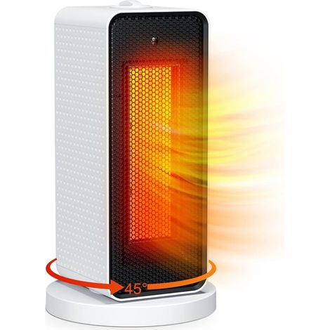 Portable Fan Heater PTC Mini Radiators Heating Modes Adjustable Fan Overheat Protection Electric Heating White (1/5)