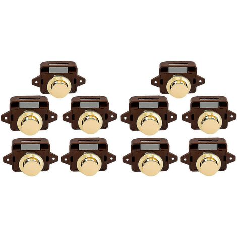 Lot de 10 poignées de porte à bouton-poussoir sans clé pour armoire de camping-car, caravane, bateau, mobil-home, pont