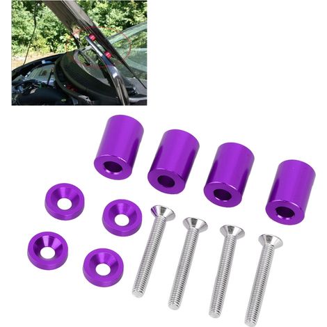 Cale d'aération en alliage d'aluminium pour capot moteur, entretoise surélevée compatible moteur 6mm, violet, kit de rehaussement auto (1/5)
