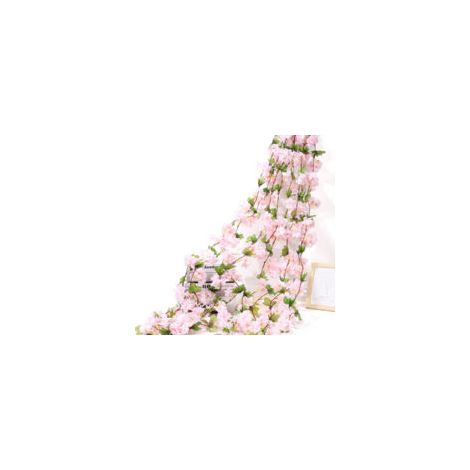 pièces de vignes de fleurs de cerisier artificielles, plantes suspendues, guirlande en soie, fausses fleurs de cerisier pour la maison, le jardin, la clôture murale, l'intérieur et l'extérieur, décora
