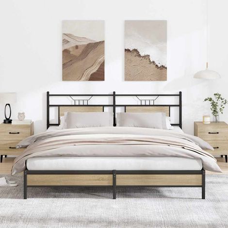 Estructura de cama sin colchón 183x203 cm madera roble
