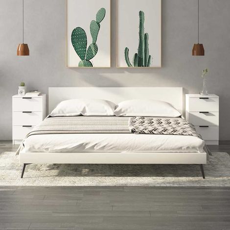 vidaXL Mesitas de noche 2 unidades color blanco 40x36x65 cm (1/5)