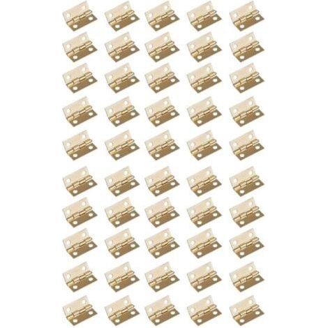 QORVA-Charnières Miniatures 60 Piéce Mini Charnières Rétro Petites Charnières Charnière pour boîte à bijoux avec 240 Vis, 10mm8mm, Doré