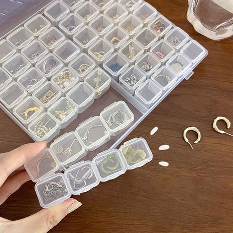 56 Scatole portaoggetti in plastica a griglia, accessori per diamond painting, mini raccoglitori, per piccoli oggetti QIEDOVIEY (1/5)