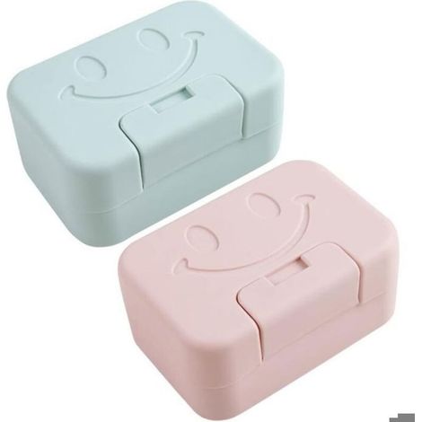 Porte-savons de voyage, 2 pièces Porte-savons portables Porte-savons en plastique avec couvercle Porte-savons pour la maison, la s