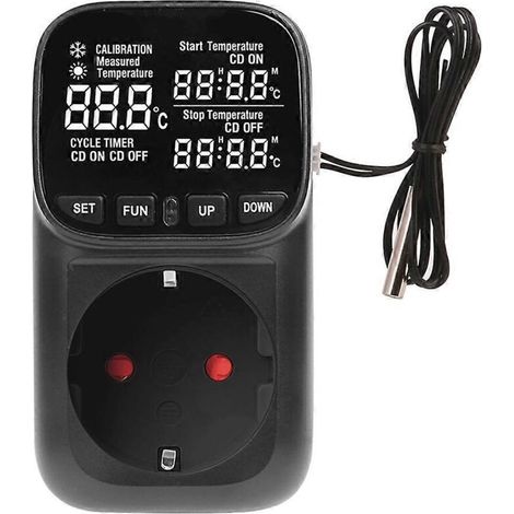 Prise thermostatique numérique avec minuterie et prise européenne. (1/5)