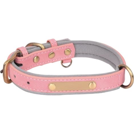 Collier Pour Chien - Cuir PU Motif Crocodile - Plaque D'identification Personnalisable - Pour Chiens Petits À Moyens - 1 Pièce (1/5)