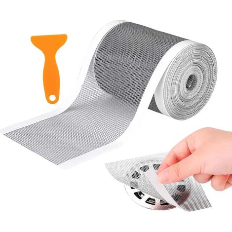 Filtre à Cheveux pour évacuation Douche Adhésif Fort Découpable Grille de douche anti-cheveux Autocollant de grille adhésif robuste pour salle de bain, cuisine, buanderie, (1/5)