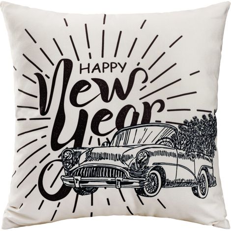 Federa decorativa 43x43 cm in morbido velluto, con la scritta "Buon Anno Nuovo".