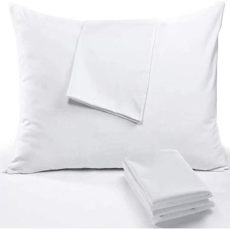 TAIE D'OREILLER IMPERMEABLE (50X70CM 2PCS) - Taie d'Oreiller Zippée - Respirante & Anti-Transpiration & Anti-Acariens - Housse de Coussin en Polyester Blanc (1/5)
