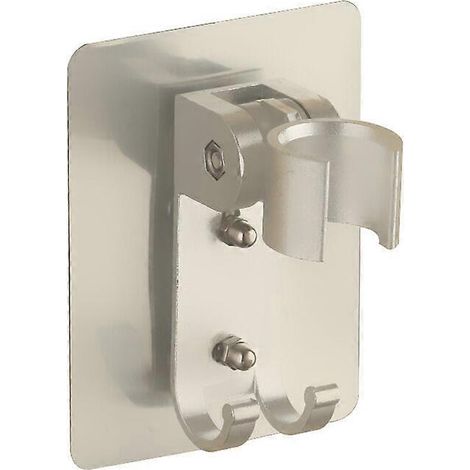 Support mural pour pommeau de douche (lot de 2) - Support pour pommeau de douche - Adhésif puissant - Support réglable pour douchette avec 2 crochets, compatible avec pommeau de douche et bidet (1/4)