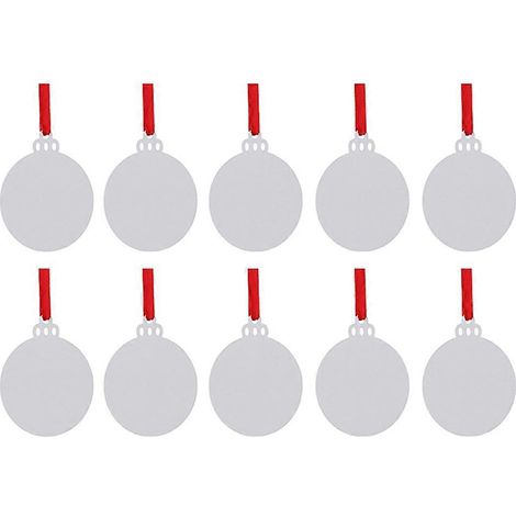 Lot de 10 décorations de Noël vierges pour sublimation, en aluminium blanc, à personnaliser pour Noël. (1/5)