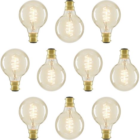 Litecraft Light Bulb 40W Dimmable Filament B22 Bayonet Cap In Clear - 10 Pack (1/2)