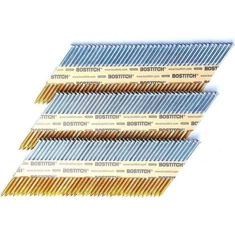 2200 CLOUS EN BANDE 34° SANS GAZ 2.8 x 70 Crantés Galva 12µ Tronquée BOSTITCH PT28R70G12