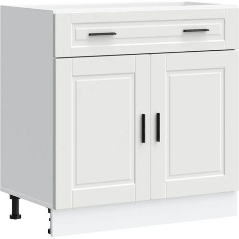 Mueble de cocina moderno con almacenamiento eficiente patas ajustables 80 x 46 x 81,5 cm madera de ingeniería blanca 020050282 (1/5)
