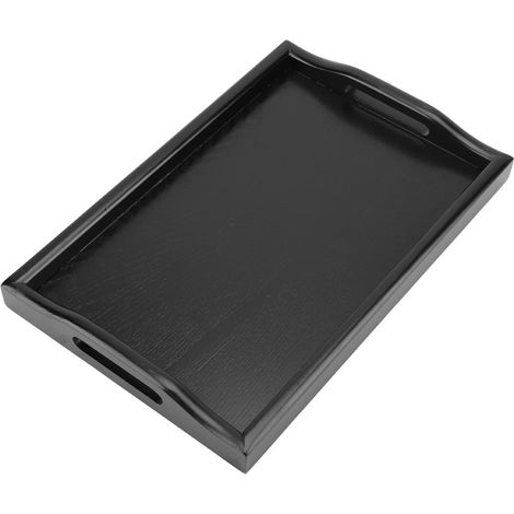 Plateau De Service En Bois Massif - Rectangulaire - Binaural - Pour Thé Café Nourriture - 1 Pièce (1/5)