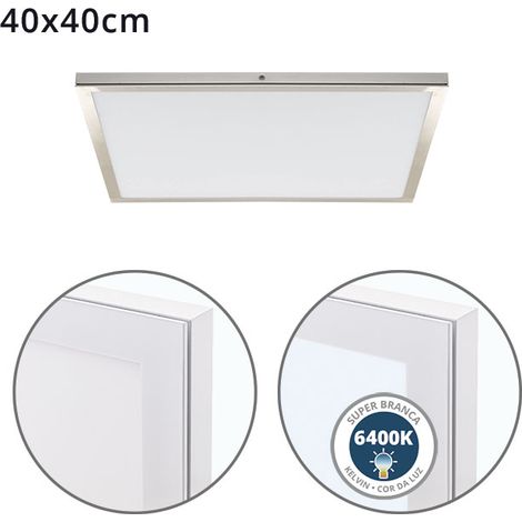 Panel de superficie VOLTAIRE 40x40 36W LED 2880lm 6400K 120° C.40xL.40xA.2,3cm Niquel (1/3)