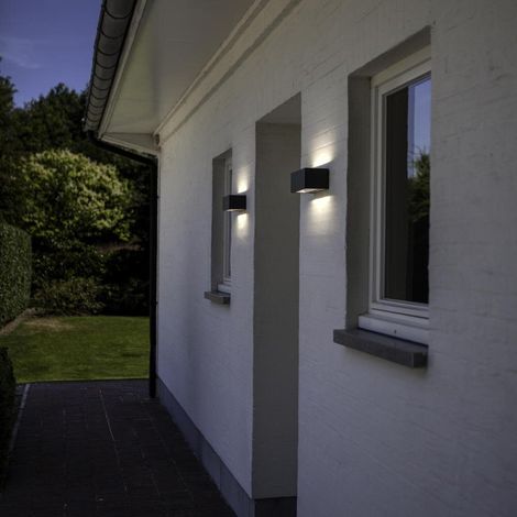 Lutec LED Wandleuchte Gemini in Schwarz 2x10W 1230lm IP54 (1/5)