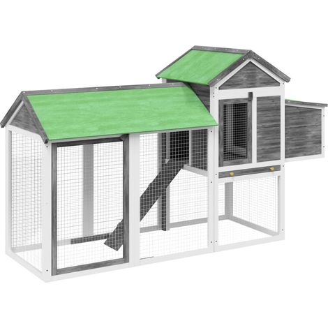 Maison Exclusive - Hühnerstall Grau 193x65x117 cm Massivholz Kief