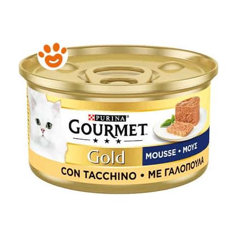Purina Cat Gourmet Gold Mousse con Tacchino - Lattina 85 Gr -