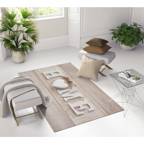 TAPPETO FANTASY HD moderno camera e salotto SHABBY CHIC HOME cuore bianco Cm. 120x180