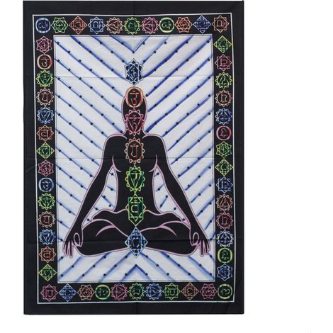 Art mural en coton brossé à la main - Chakra Bouddha- Vendu par 1 (1/4)