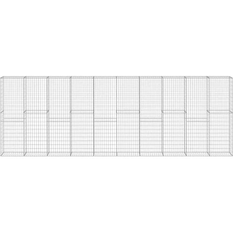 Mur en gabions avec couverture, acier galvanisé, 600 x 30 x 200 cm