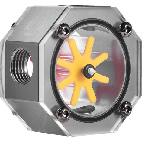 Durchflussmesseranzeiger aus Aluminiumlegierung mit G1/4-Gewinde für PC-Flüssigkeitskühlsysteme, grau (1/5)