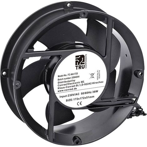 TRU COMPONENTS TC-NA1725 Ventola assiale 230 V/AC 336 m³/h (L x L x A) 172 x 172 x 51 mm