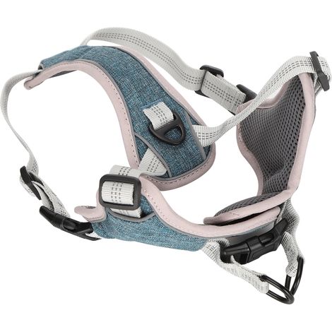 Harnais-gilet d'extérieur pour chien, réglable et anti-perte, pour chiens de grande et moyenne taille (bleu XXL) (1/5)