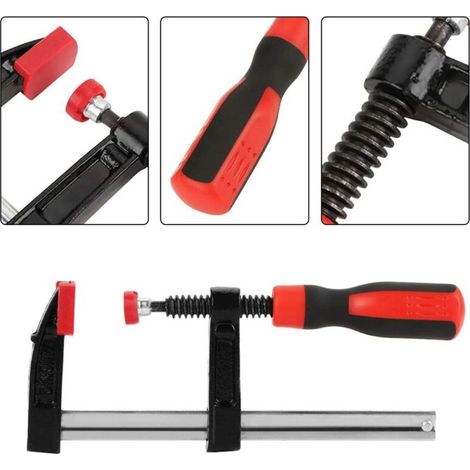 Pinces à tige de charpentier 4 pièces, pinces à vis en fonte malléable ensemble de pinces métalliques à dégagement rapide F Pinces de charpentier pour le travail du bois fixation de précision bricolag
