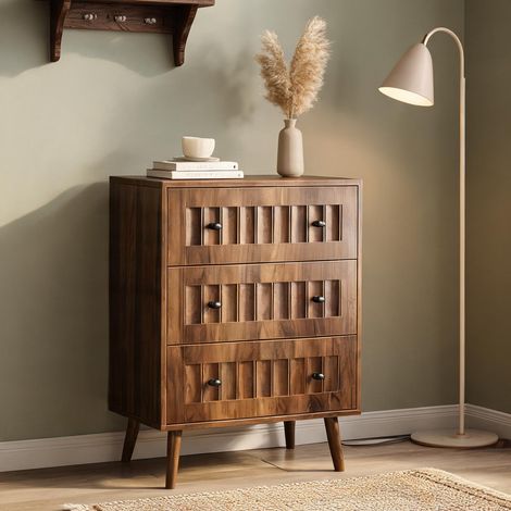 Commode walnut en MDF 60 x 40 x 78 cm (1/5)