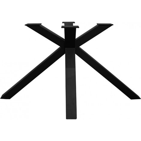 Pied de table de repas métal noir design croix H.65 cm - 04 (1/5)