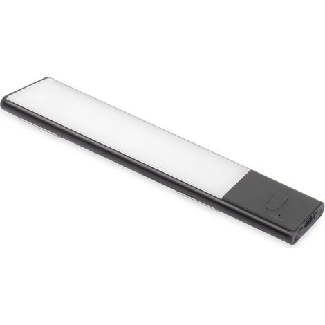 Emuca USB wiederaufladbare LED-Wandleuchte Kaus Black mit Näherungssensor, L240mmKunststoff und Aluminium, Schwarzer Metallic-Lack (1/5)