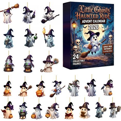 Halloween-Adventskalender – Überraschungsbox – 24-Tage-Countdown – Flacher Acryl-Anhänger – Typ D