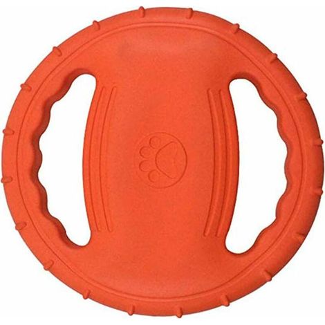 Floating Dog Frisbee - For Outdoor Training and Play - Rubber Frisbee for Large Dogs (Orange)