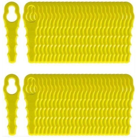 Lot de 100 lames de rechange pour coupe-bordure Ryobi – Lames dentelées en plastique 70mm – Performance optimale pour modèles RAC155 RAC157 RAC158
