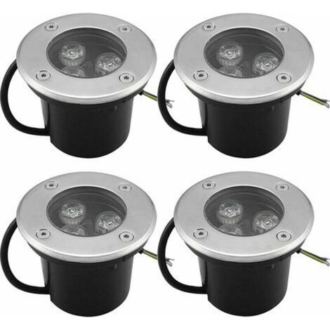 Pair - 4 PACK 3W IP65 Spot LED Encastré Extérieur 270 Lumen Rond Led Terrasse Downlight Lampe D'éclairage De Jardin Extérieur, pour Jardin Chemin Cour Garage, Blanc Chaud (1/5)