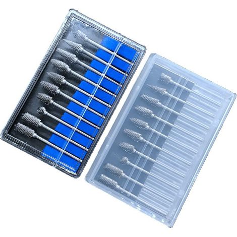 Juego de fresas rotativas de doble filo de carburo de tungsteno para herramienta rotativa, brocas de amoladora de vástago, cabezal de molienda de bricolaje, trabajo en madera y metal, grabado, taladra (1/4)