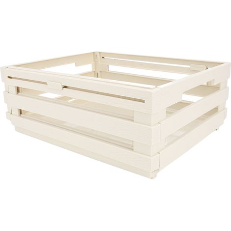 Caisson de rangement repliable PP superposable pour divers accessoires organisateur garde-manger conteneur chambre salon bureau blanc (1/5)