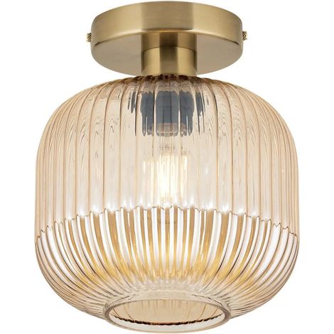 [GEBRAUCHT] B-Ware Orion Deckenleuchte Zimmerlampe Carneval Glas Amber E27 Led 20 Cm Lampe Leuchte