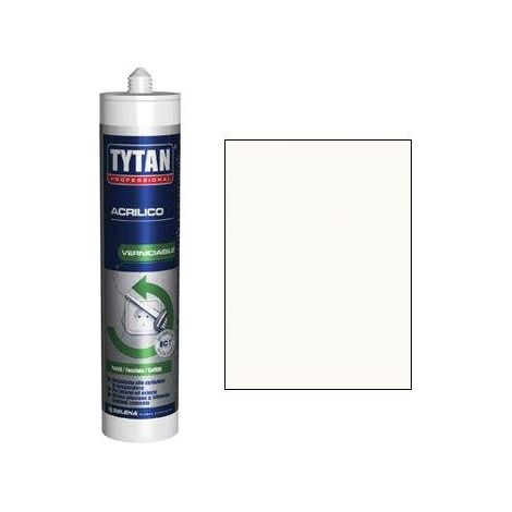SIGILLANTE professionale ACRILICO VERNICIABILE TITAN BIANCO 300 ML PER FESSURE/MURI (1/6)